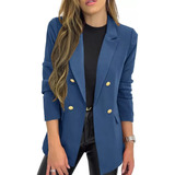 Saco Blazer Cuello Solapa Mujer Juvenil Oficina Color Só [u]