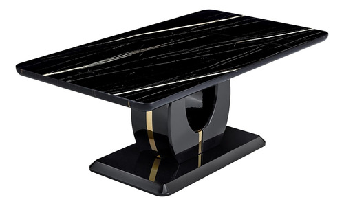 Mesa De Centro Rectangular De Marmol Sint Negro Lktart