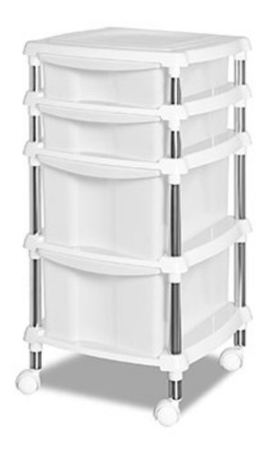 Organizador Multiuso Branco Quarto/cozinha 615-4 Gaveteiro 