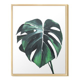 Quadro Decorativo 30x40 Folha Natureza Verde Com Moldura