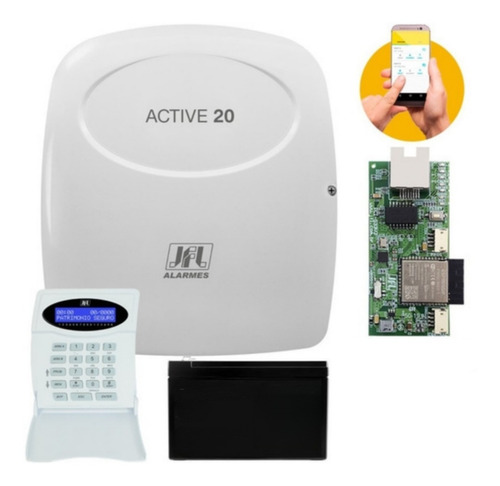 Central Alarme Monitorada Active 20 Jfl Módulo Ethernet Me05
