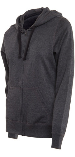 Hoodie Hurley Women Zipper Icon Solid Flee Black Heather