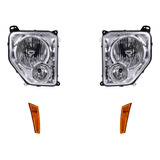 Cuartos + Faros 4 Piezas Depo P/ Jeep Liberty 2008-2013