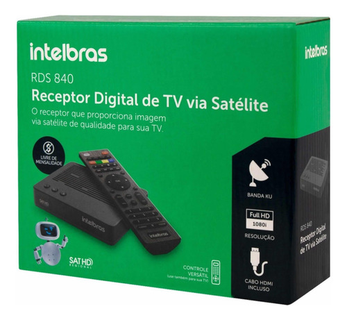 Receptor Banda Ku Tv Digital Hd Antena Parabólica Intelbras