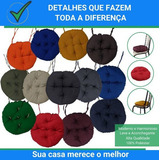 Kit 4 Futon Liso Redondo 40cm Decoração Cadeira Sala Jantar Cor Turquesa