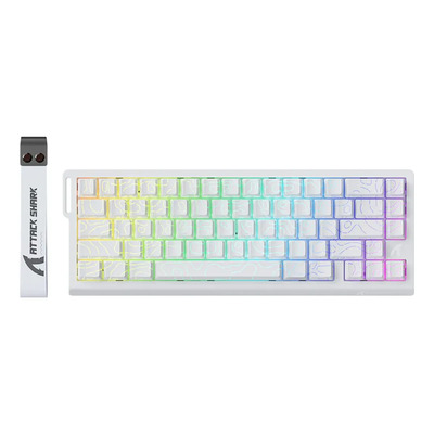 Interruptor magnético con iluminación RGB con cable Attack Shark, 8000 Hz, teclado mecánico para juegos, X68 He, blanco | Meses sin interés