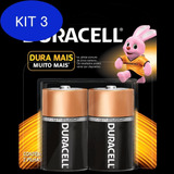 Kit 3 Pilha Duracell D|2 Com 2 Un