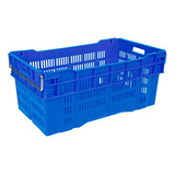 Caja De Plastico Enfilable Calada Con Asas De Metal