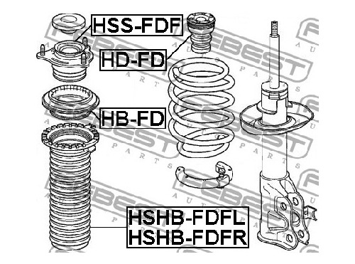 Guardapolv Amortgdr Del Rh Honda Civic Emotion 06-11 Febest  Foto 3