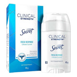 Antitranspirante Secret Crema Clinical Strength Fresh 45g Fragancia Suave Y Refrescante