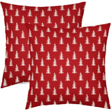 Fundas De Almohada Rojas Árbol De Navidad De 16x16 Pul...