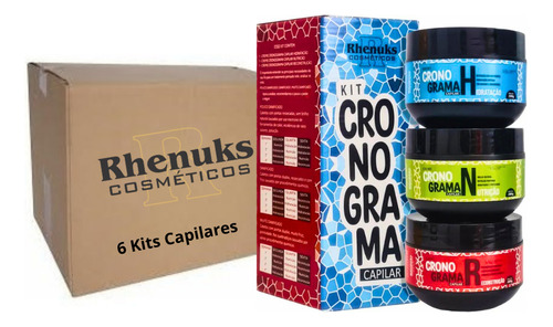 Kit Máscara Cronograma Capilar Rhenuks Atacado - 6 Kits