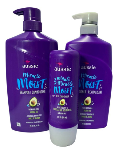 Kit Shampoo E Condicionador Aussie Moist 778ml+máscara Moist