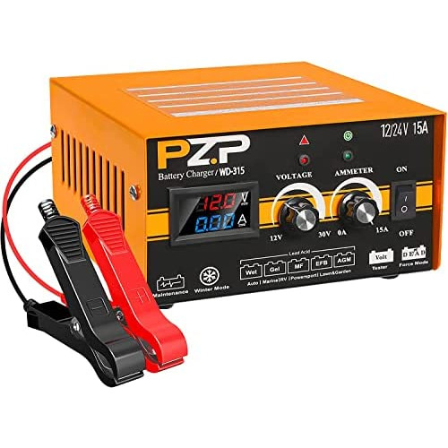 Pzp 0-15a 12v 24v Cargador De Batería De Automóvil Ca...