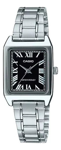 Reloj Casio Mujer Analogo Ltp-v007d-1b Fondo Negro Acero Inx