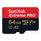 Memoria Micro Sd Sandisk 64gb Extreme Pro A2 V30 200mb/s