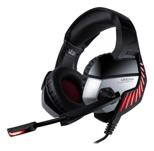Audífonos Gamer Onikuma K5 Pro Auricular Rojo Y Negro