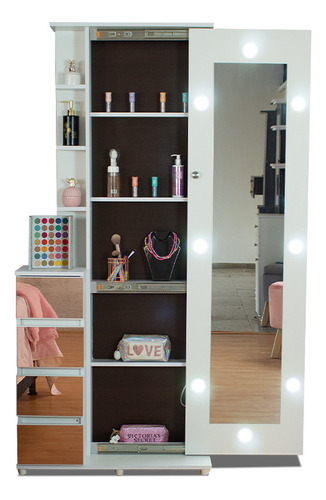 Tocador Mueble Con Cajones Y Luces Blanco