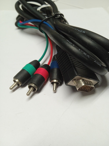  Cable De Vga A 3 Rca  1.8 Mts Video Componente