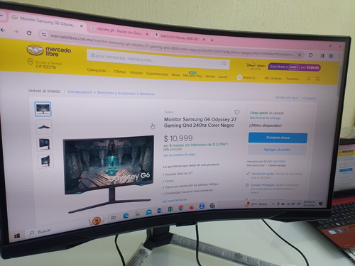 Monitor Samsung G6 Odyssey 27  Gaming Qhd 240hz Con Remoto 