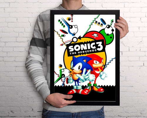 Quadro Decorativo Sonic A3 - Com Acrílico Na Frente Poster