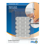 Pack X20 Unidades Gancho Mini Autoadhesivo Transparente