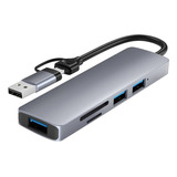 Adaptador Hub Tipo C 6 En 1 Usb 3.0 Hdmi 4k Multipuerto Mac