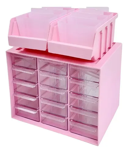 Combo Organizador Rosa Pink C+espacio C Gavetero+2 Fb2+cajit