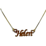 Colar Nome Personalizado Helen Banhado A Ouro + Brinde