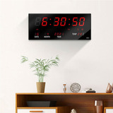 Relógio Parede Led Digital Grande 36cm Termômetro Data Alarm