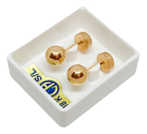 Abridores De Oro 18k Marca Ch Línea Eco 716 Bolita 5mm