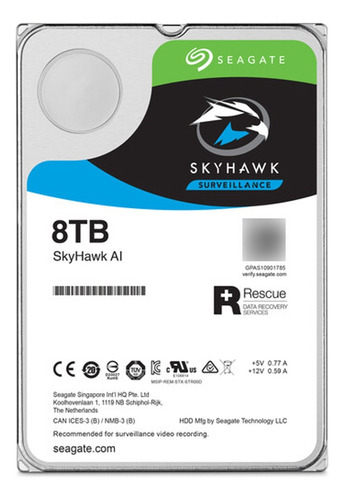 Disco Rigido 8tb Seagate Sata Skyhawk St8000ve001 Ally