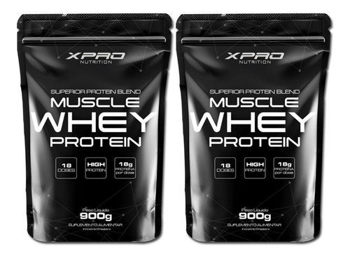 2 Pacotes - Muscle Whey 900g Refil Xpro Nutri ( Sem Glúten )