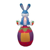Inflable Conejo Sentado En Huevo - Decoración De Jardín
