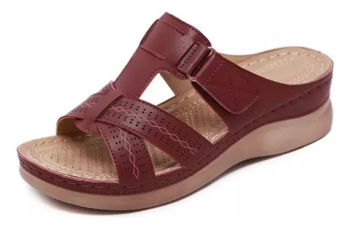 Sandalias Retro Con Cuña, Sandalias Casuales De Verano Para