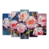 Cinco Canvas Decorativos Guirnaldas Juveniles 125x75cm