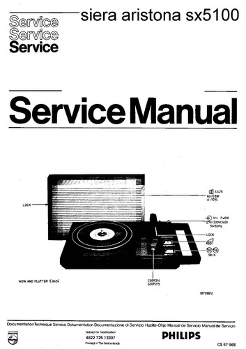 Esquema  Vitrola Siera Aristona Sx5100 Sx 5100 Em Pdf