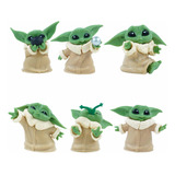 Kit 6 Bonecos Miniaturas Baby Yoda Mandalorian Star Wars 6cm