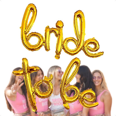 Letrero Globos Metalico Bride To Be Dorado Despedida Soltera GRUPO CARNAVALLIA | Meses sin interés