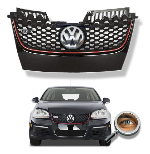 Vento Mk5 Parrilla Gti Negra Emblema + Insignia Tuningchrome