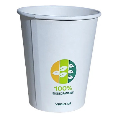 Vaso Biodegradable Inix 8 Oz Papel Beige 50 Pzas Apto Bebidas Calientes | MercadoLibre