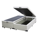 Cama Box Baú Queen Bipartido Sintético Branco - 158x198x40