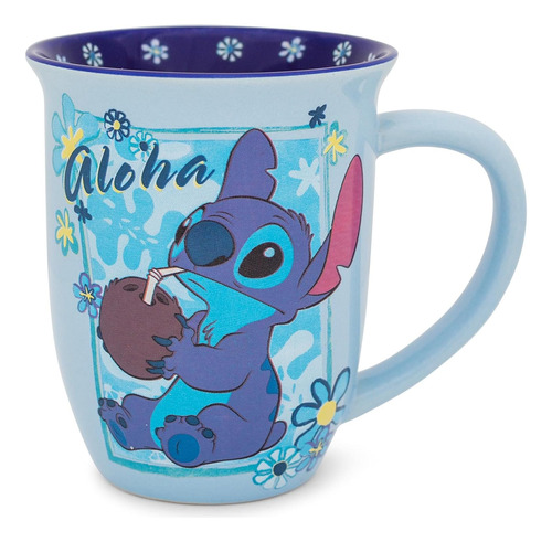 Disney Lilo & Stitch Aloha - Taza De Cerámica Con Borde Anch