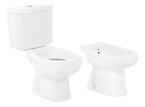 Juego Inodoro Largo Deposito Bidet 1 Orificio Monaco Roca