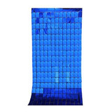 Cortina Metalizada Quadrada Metálica Painel - Azul Escuro