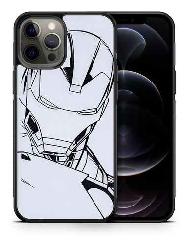 Funda Protectora Para iPhone Iron Man Sketch Tpu Súper Héroe