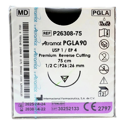 Sutura Atramat Pgla90 Vicryl Cortante Lila C\u002F12 Unidades | Envío gratis