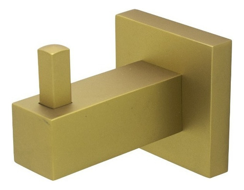 Porta Toalha Cabide Metal Para Banheiro Quadrado Gold Fosco Cor Dourado
