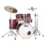 Bateria Pearl 5 C Export Exx725 22/10/12/16/14x5 Blanco Mate Color Rojo