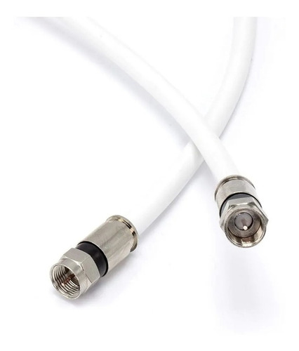 Cable Coaxil Blanco Armado C/ Conectores Prensados 10 Metros